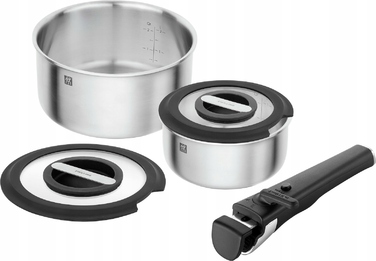 Набір каструль ZWILLING UNLOCK: 2 каструлі з кришками та знімною ручкою