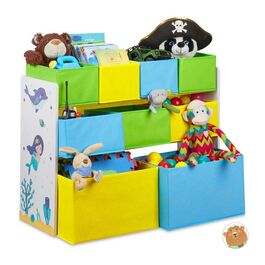 Relaxdays Kids' Shelf with Motif and 9 Boxes