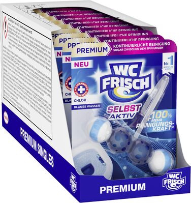 Освіжувач для унітаза WC Frisch Selbst Aktiv Chlor Blauspüler, 4в1, підвісні блоки (10 шт)