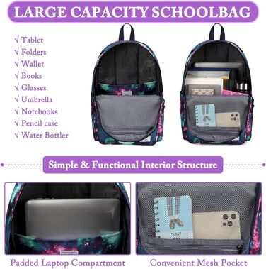 Шкільний рюкзак для підлітків: легкий, 15.6