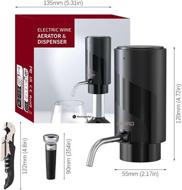 Wine Aerator, Red Wine Decanter, Wine Decanter (Aerator Set) (Electric Aerator Set)