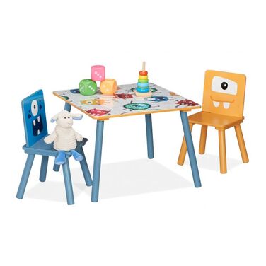 Relaxdays 3-Piece Kids' Seating Set, Monster Design