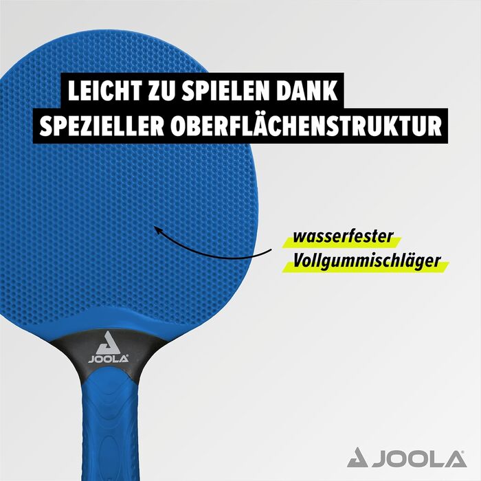 JOOLA Vivid Outdoor Table Tennis Set - 2 Paddles, 3 Balls, Cover - Lime/Blue - 6 Piece Single