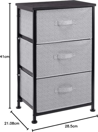 Amazon Basics - Closet Storage Organizer with 3 Fabric Drawers, Black