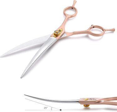 Професійна вигнута ножиця для грумінгу собак 7 дюймів Dream Reach - ножиці для догляду за шерстю собак та котів з японської сталі 440C