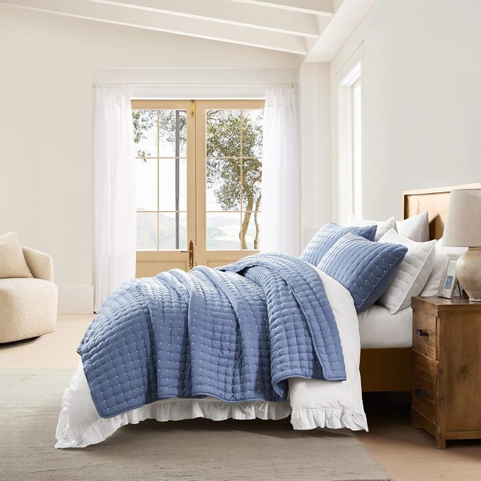 Комплект постільної білизни WDCOZY California King: блакитний, 3-частинний, 299.7 x 269.2 см