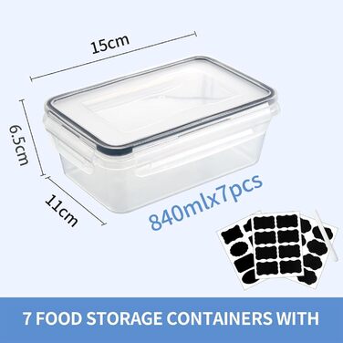 12 контейнерів для зберігання їжі з кришкою, контейнери для заморожування, meal prep бокси, 6 x 1л/0.52л, BPA-free, герметичні, для мікрохвильової печі, придатні для миття в посудомийній машині, для зберігання та транспортування їжі, фруктів, овочів (GO7P