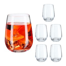 Relaxdays Set of 6 Decorative Drinking Glasses