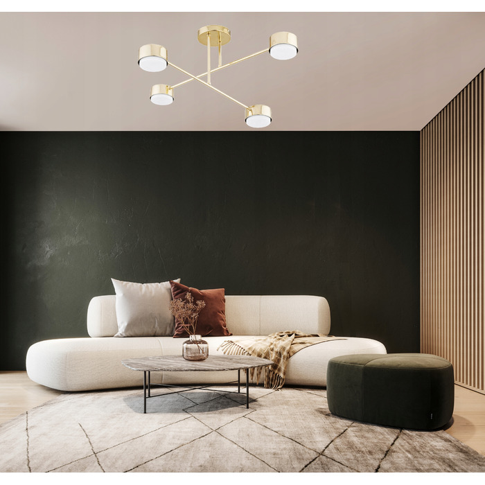 Підвісна люстра Elko-Lighting золота, 4 точки освітлення GX53, сучасний стиль