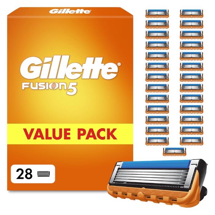 Смінні касети для бритви Gillette Fusion 5 для чоловіків, оригінальні леза, 28 шт, помаранчеві