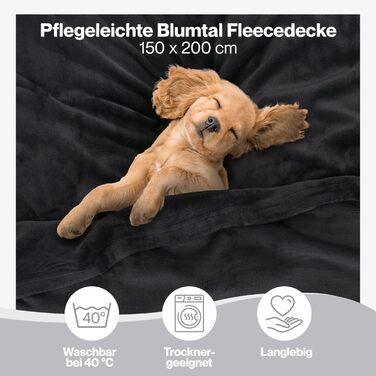 М'яка ковдра Blumtal Kuscheldecke: флісова ковдра 150x200 см, сертифікат Oeko-TEX, для дому та відпочинку, колір антрацит