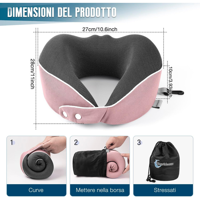 Подушка для шиї у вигляді звірятка для подорожей (рожева)