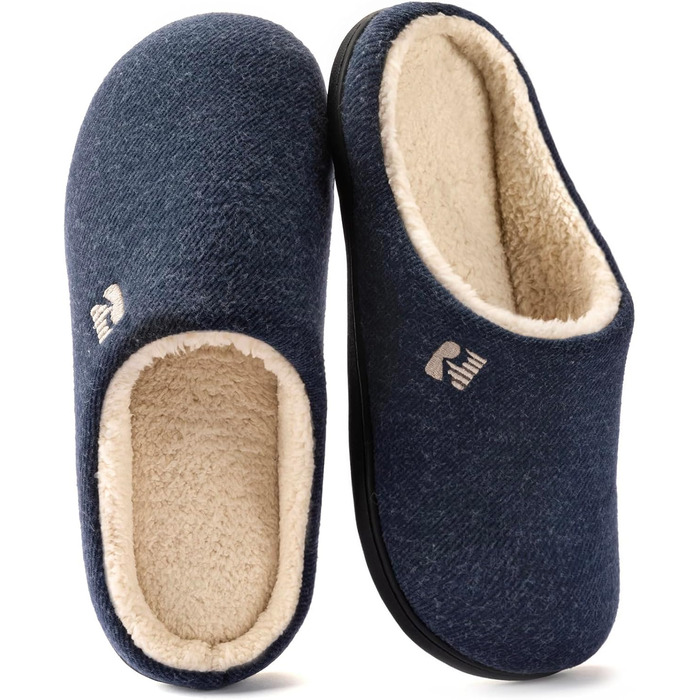 Чоловічі халати RockDove з підкладкою Sherpa та піною з пам'яті, 46/47 EU, темно-синій