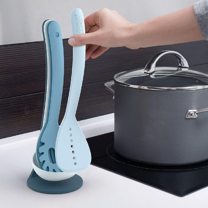 Набір кухонних аксесуарів Joseph Joseph Nest 5 шт. з магнітною підставкою, чорний/нержавіюча сталь, 30 см, для кухні