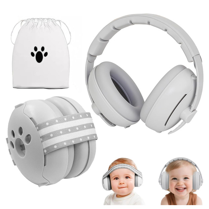 Навушники для захисту слуху дитини 2в1, сірі (до 48 місяців)