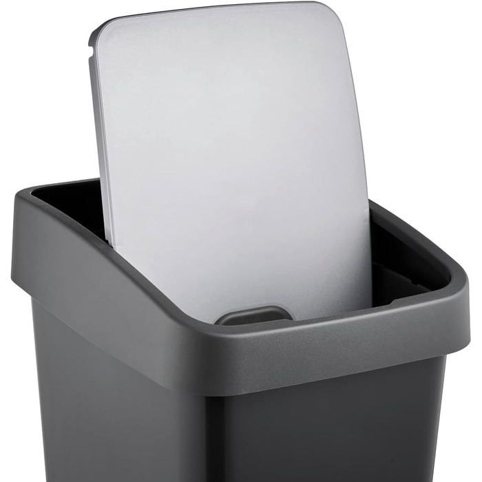 Контейнер для сміття Keeeper Premium з кришкою-фліп, Soft Touch, магнітний, сірий графіт (45 л)