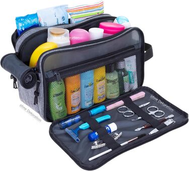 Туалетна сумка-органайзер для подорожей Elephant: велика, водонепроникна, сіро-бірюзова