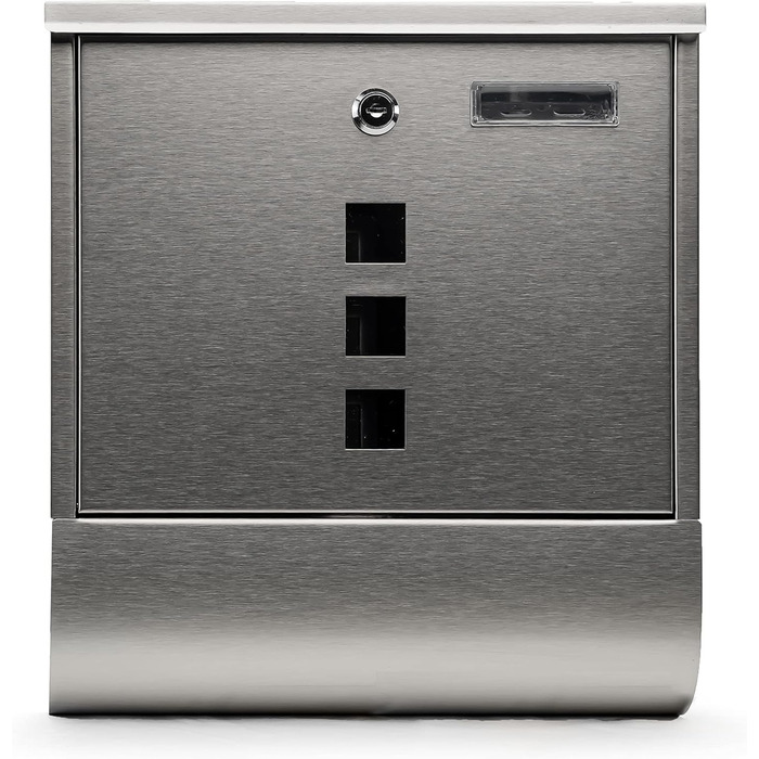 Поштовий ящик Grafner Design з газетницею, сталь, замок (2 ключі), 3 вікна, кутовий, монтажний комплект