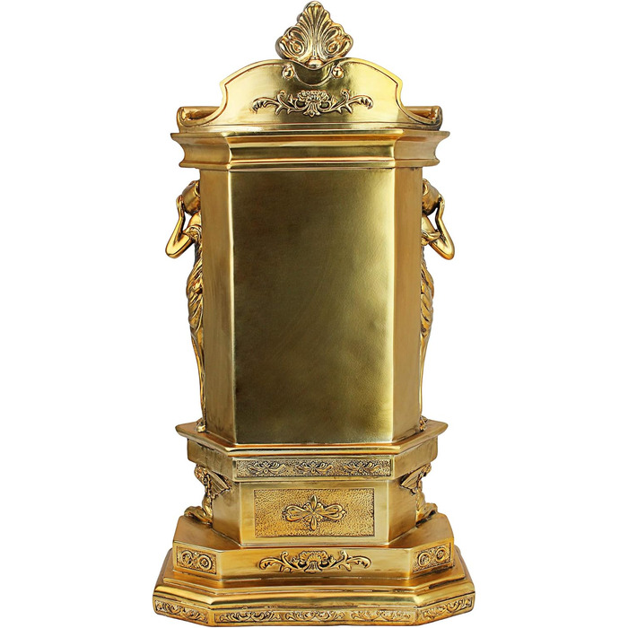 Design Toscano Chateau Chambord Classic Fireplace Clock, Polyresin, Gold-Finish, 51 cm