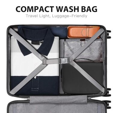 Зувакате Косметичка для підвішування, водонепроникна, з ручкою, для подорожей, спорту, кемпінгу – чорна