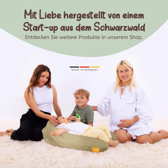 Подушка для вагітних Joyfill Stillkissen XXL: для сну на боці та годування | З м'якою мусліновою наповнювачем (Оливковий, 170 см)