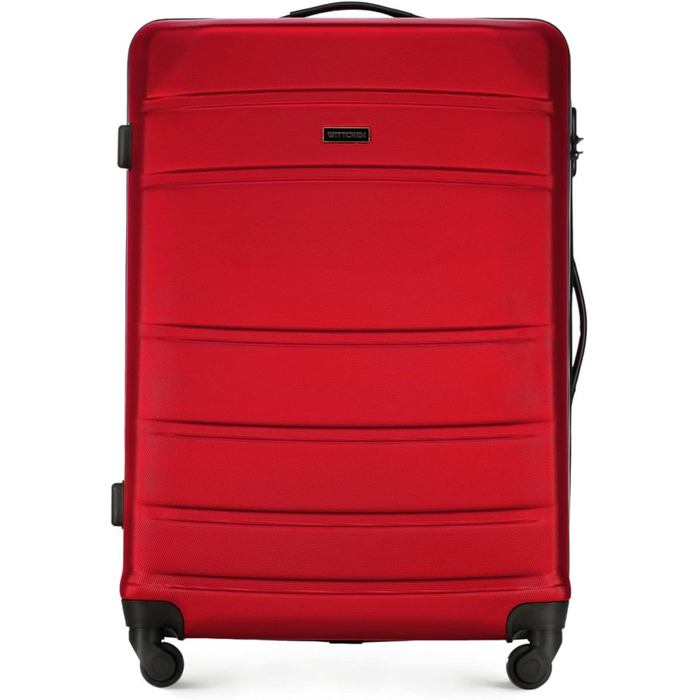 ЧемоданWITTCHEN Globe Line: ручна поклажа, трівалi, ABS, 4 колеса, кодовий замок, телескопічна ручка, червоний, розмір S | Підходить для Lufthansa, Eurowings, Ryanair, Condor, Discover Airlines