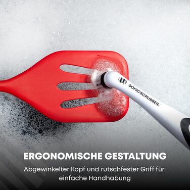 SonicScrubber - Electric Cleaning Brush - Includes 4 Brush Heads - Ideal for All Rooms and Surfaces - AA Batteries Included (Household for Kitchen and Bathroom)