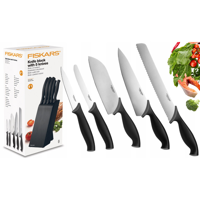 Набір ножів у підставці Fiskars Control, 5 предметів