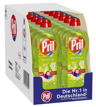 Засіб для миття посуду Pril 5 Plus Original Limette з активною формулою проти жиру, 675 мл (набір 14 шт)