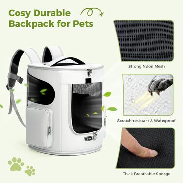 Розширюваний рюкзак для кота та собаки, переноска для тварин до 8 кг, сірий
