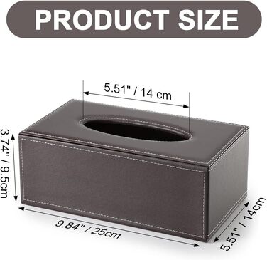 Коробка для серветок прямокутної форми KINGFOM™ для дому, офісу, авто (білий, коричневий)