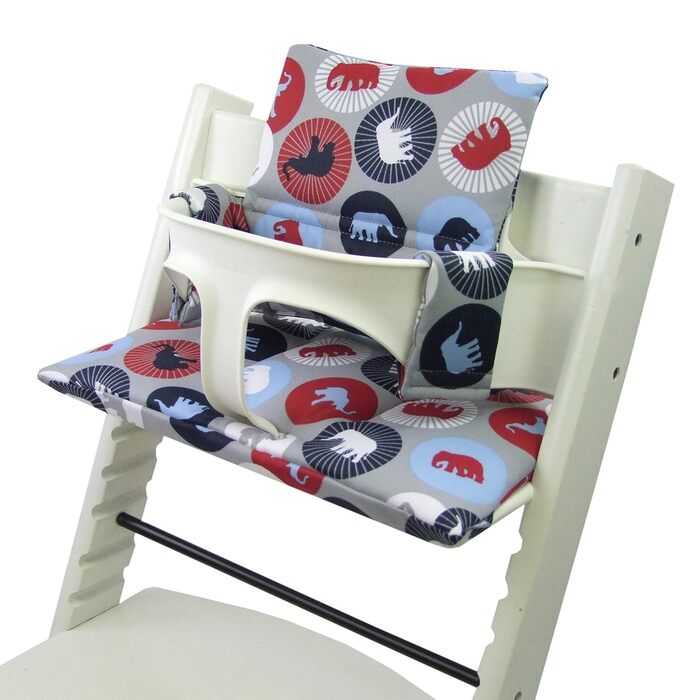 Комплект подушок BambiniWelt для стільчика Stokke Tripp Trapp, 2 штуки, морські слони, 15 кольорів, змінні подушки для дитячого стільця