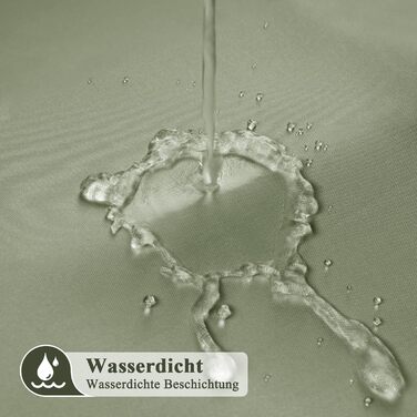 Штора для душу EurCross 180x200 см, водонепроникна, текстильна, зелена, з кільцями (1 шт)