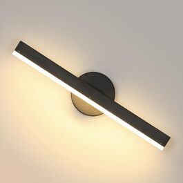 LED дзеркальна лампа Riserva 12W для ванної кімнати, поворотна 300°, 38 см, чорний колір, 3000K, для туалетного столика