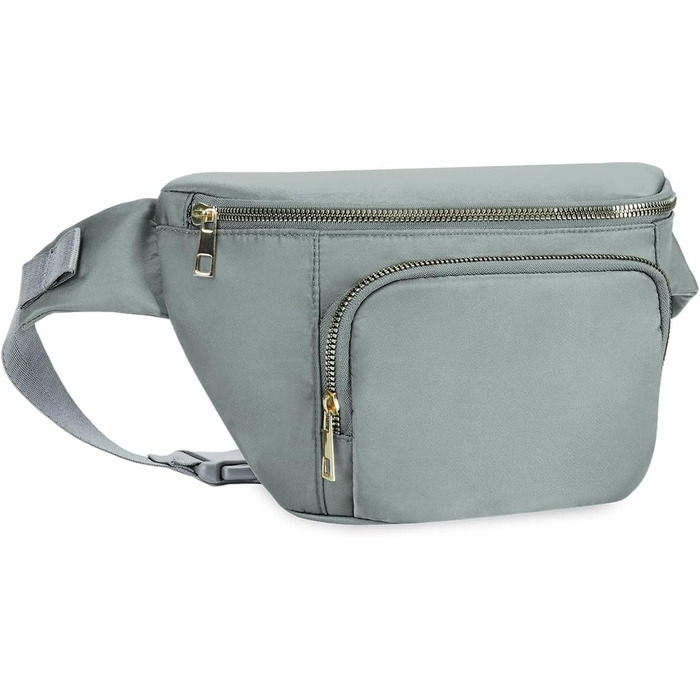 Сумка на пояс для жінок та чоловіків, сіра. Стильна сумка-шоппер з 4 кишенями на блискавці та регульованим ремінцем. Ідеально підходить для подорожей та піших прогулянок. (Запатентовано)