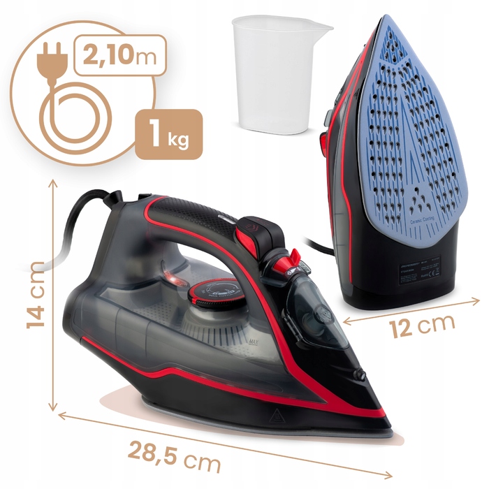 Парова праска Berdsen 2600 Вт з керамічною підошвою та вертикальною подачею пари, 230 мл