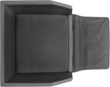 Преміум лежанка для собак Mayaadi-Home | 100 x 70 x 38 см | Лежанка в авто, штучна шкіра, захисна накидка, чорно-білий колір | Розмір M