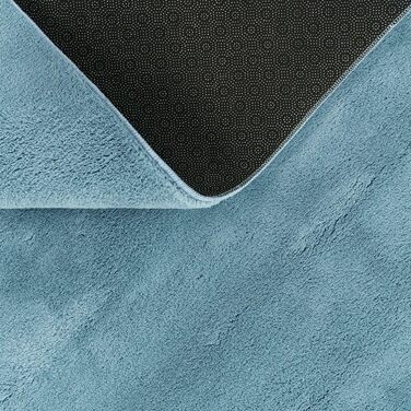 Килимок для вітальні TT Home Kurzflor: короткий ворс, антиковзаюча підкладка, однотонний, сучасний, машинне прання, світло-блакитний, 200x200 см