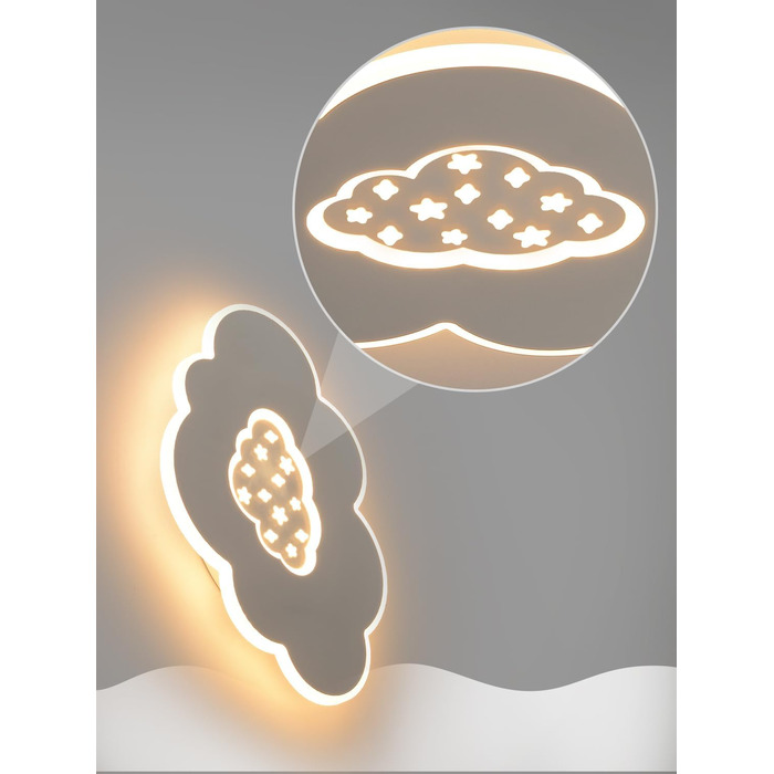 LED Ceiling Light for Kids' Room, 40CM Cloud Lamp LED Ceiling Light Dimmable with Remote Control 3000K-6000K 24W Kids' Lamp Ceiling Light for Kids' Room | Nursery | Bedroom | Living Room