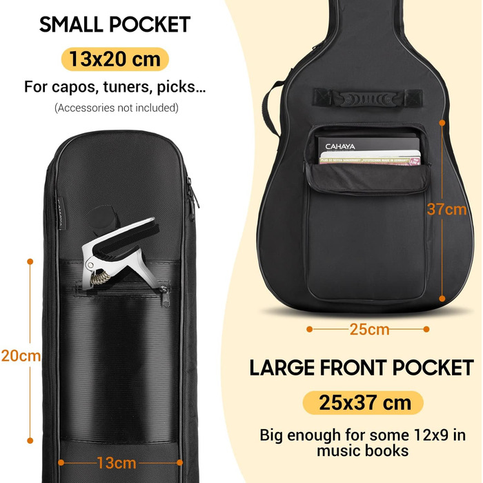 Чохол для акустичної гітари Cahaya Gig Bag: водонепроникний, з підкладкою, рюкзак для гітари 39/40/41 дюймів