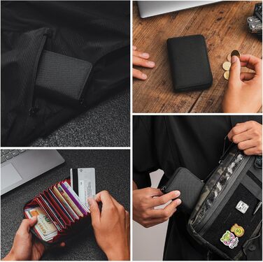 Тактичний гаманець TACTICAL_GEEK PC1 EDC, 11 відділень, нейлон, чорний, кредитні картки