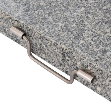 Nexos Parasol Stand 30kg Polished Granite Stainless Steel Square 45 x 45 cm Parasol Stand with Handle and Wheels