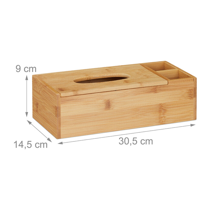 Relaxdays Bamboo Touchless Soap Dispenser with 2 Compartments