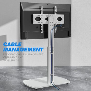 Adjustable TV Stand with Swivel Mount - Fits 32-65 Inch Flat & Curved TVs - Max VESA 400x400mm, 35kg