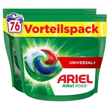 Капсули для прання Ariel All-in-1 Universal+, рідкий засіб для видалення плям, 76 шт
