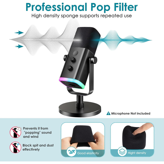 Кріплення для мікрофона FIFINE AM8, білий - Шарнірний штатив для мікрофона, сумісний з FIFINE Recording XLR/USB мікрофонами, AM8, YOUSHARES, з адаптером 3/8' - 5/8'