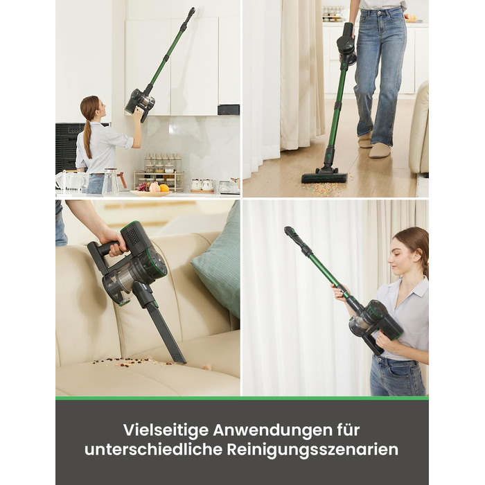 Бездротовий пилосос Vexilar 500W з акумулятором: потужний, 6-в-1, для твердих поверхонь, килимів та шерсті тварин, з сенсорним дисплеєм