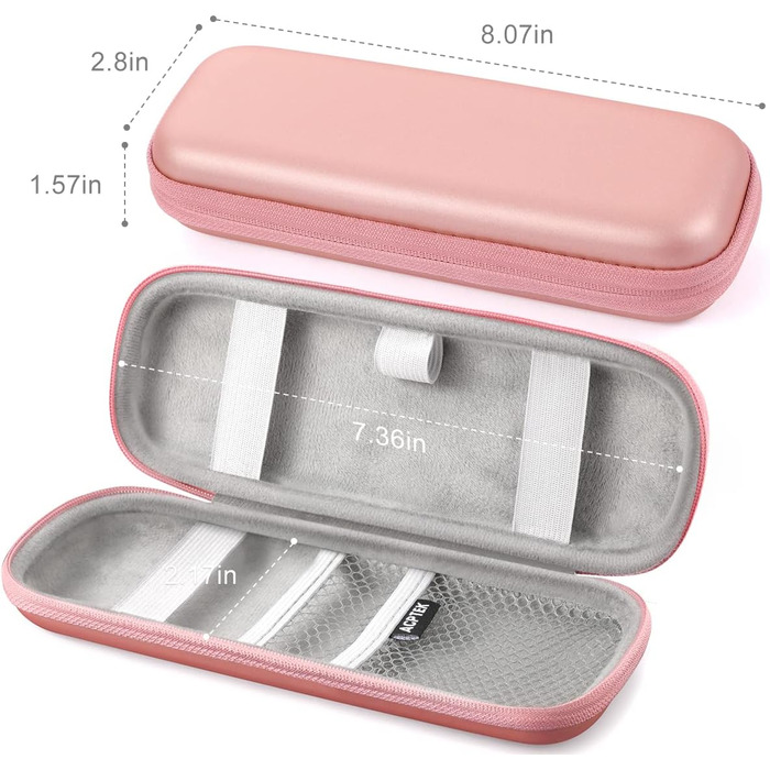 Чохол для Apple Pencil та інших стилусів, преміум-якість, шкіра, з кишенькою для кабелю USB, рожевий