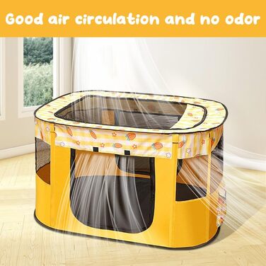 Клітка-забіг для цуценят та собак, переносний вольєр для тварин, 70x55x40 см (Жовтий)