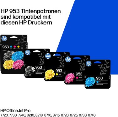 Оригінальний картридж HP 953 жовтий (Gelb), нова версія, для струменевих принтерів HP
